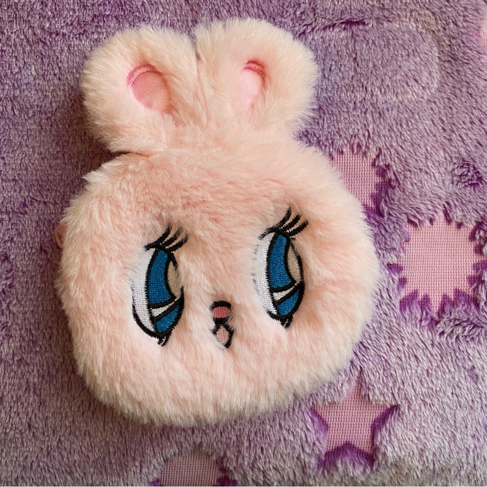 Esther Bunny Fuzzy Plush Coin Purse Pouch - Picture 5 of 6